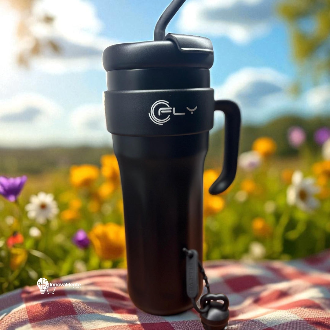 Vaso con Pitillo FLY de Acero Inoxidable